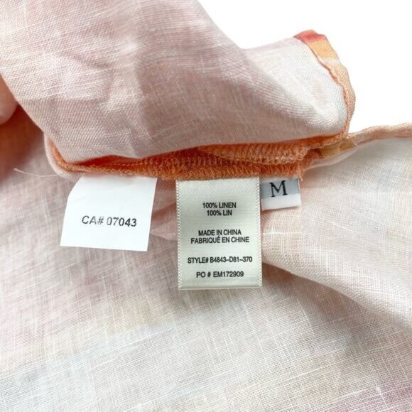 Anthropologie Cloth & Stone Linen Shirred Top Size Medium - Picture 4 of 5